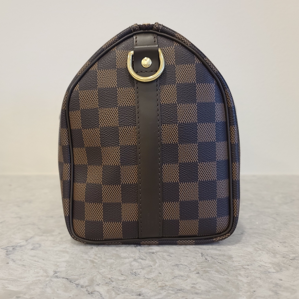 Brown Checkered Handbag Speedy 25 - Picture 11 of 11